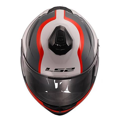 LS2 STROBE 2 MONZA SYAH-BEYAZ-KIRMIZI KASK