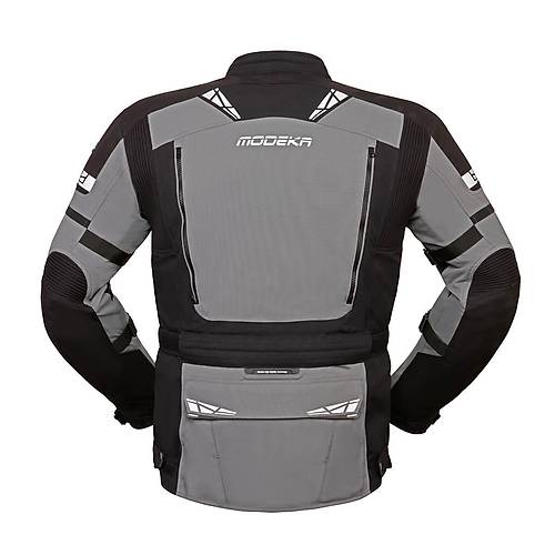 Modeka Panamericana II Waterproof Siyah-Ak Gri 4 Mevsim Motosiklet Montu