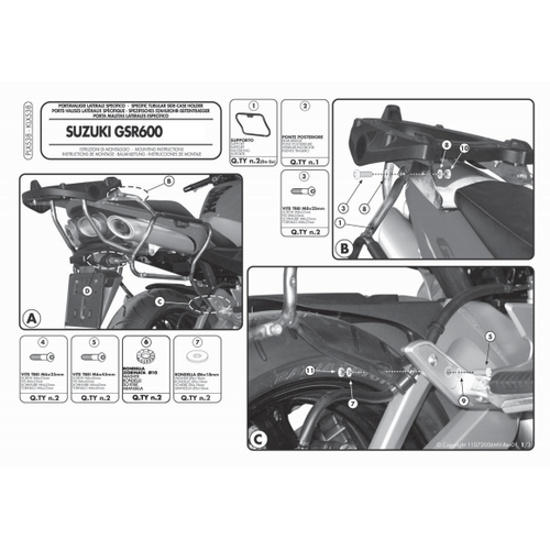 GIVI PLX538 SUZUKI GSR 600 (06-11) YAN �ANTA TA�IYICI