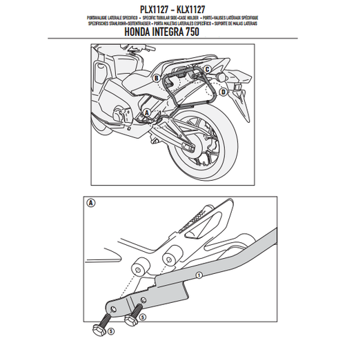GIVI PLX1127 HONDA INTEGRA 750 (14-15) YAN �ANTA TA�IYICI