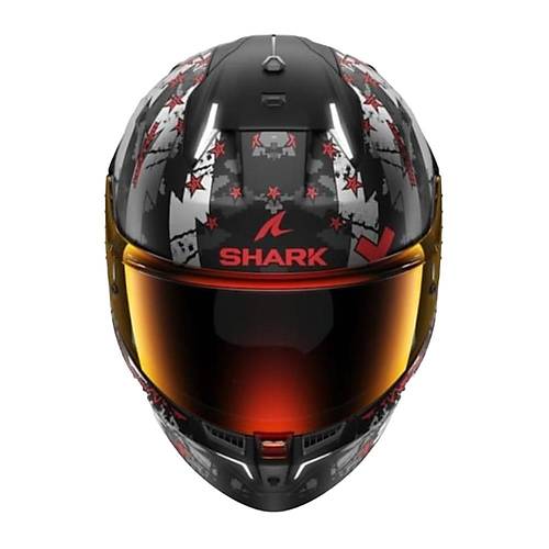 SHARK SKWAL i3 HELLCAT MAT SYAH GR KIRMIZI KAPALI KASK