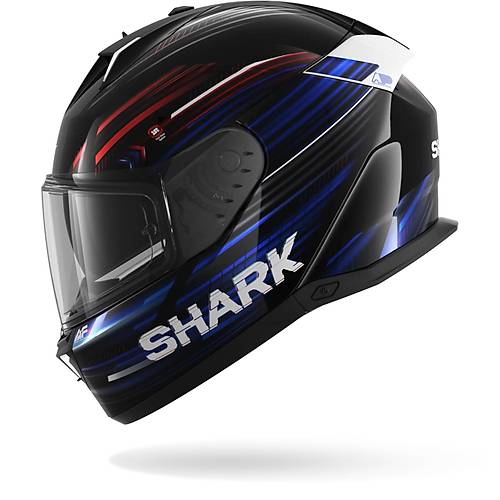 Shark Skwal i3 Light Blur Siyah K�rm�z� Mavi Kapal� Kask