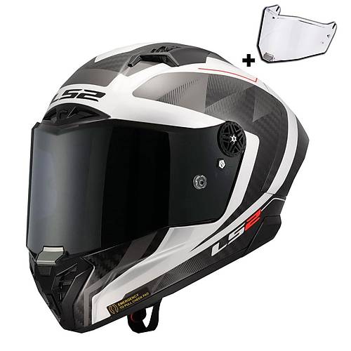 LS2 THUNDER KARBON GP AERO RAUTE BEYAZ-GR� KASK