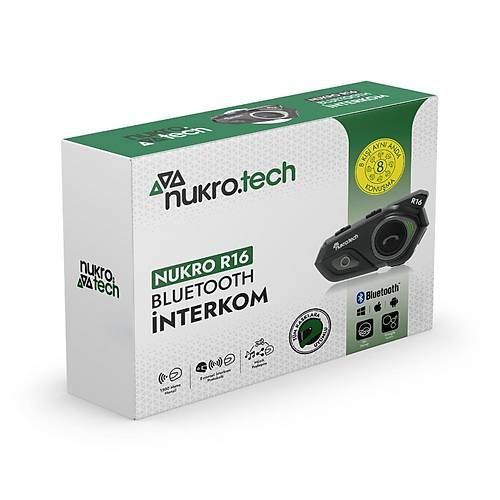 Nukrotech Nukro R16 Bluetooth 8 Kiilik Intercom Seti