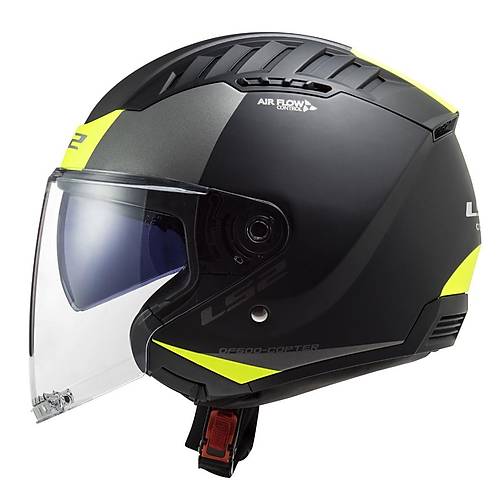 LS2 Copter 2 Urbane Mat Siyah-Neon Sar Yarm Kask