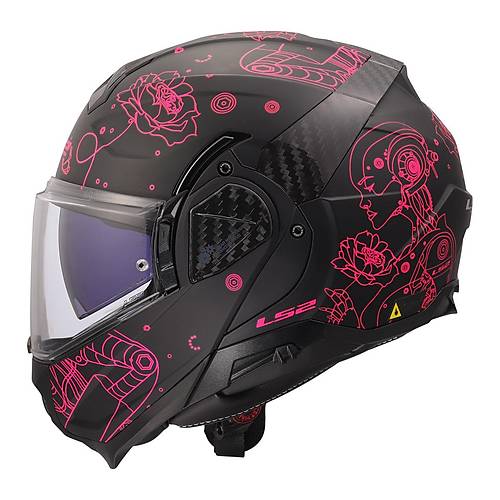 LS2 ADVANT 2 SOPHIA MAT S�YAH-PEMBE KASK