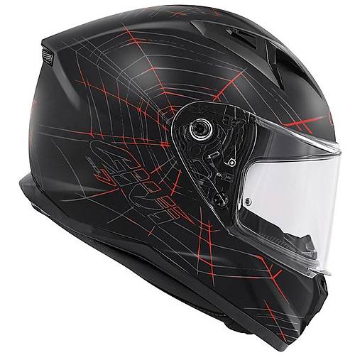 G�v� 50.7 Phob�a Mat Siyah-K�rm�z� Kask
