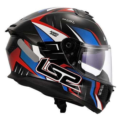 Ls2 Stream 2 Tinux Siyah Krmz Kapal Kask