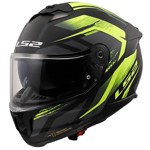 LS2 Stream 2 Fury Mat Siyah-Gri-Neon Sar Kapal Kask