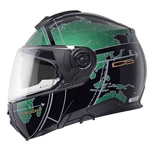 SCHUBERTH C5 GLOBE GREEN �ENE A�ILIR MOTOS�KLET KASK