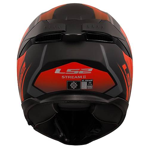 LS2 Stream 2 Fury Mat Siyah-Gri-Krmz Kapal Kask