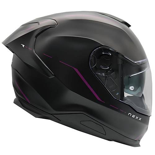 NEXX Y.100R React Mat Siyah-Mor Kapal Kask