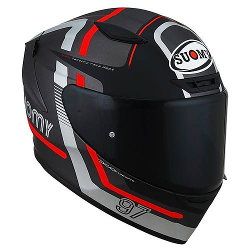 Suomy Track-1 Ninety Seven Gun Metal-Red Kapal Kask