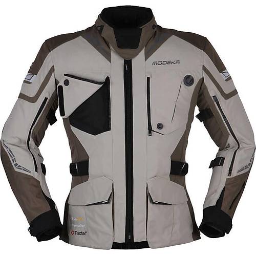 Modeka Panamericana II Waterproof Haki-Bej 4 Mevsim Motosiklet Montu