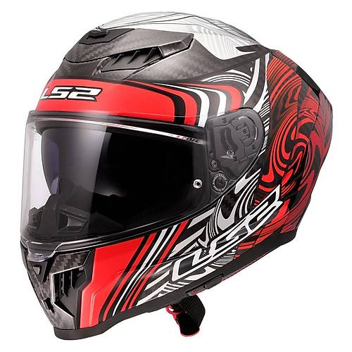 LS2 DRAGON KARBON ENTHUM KIRMIZI KASK