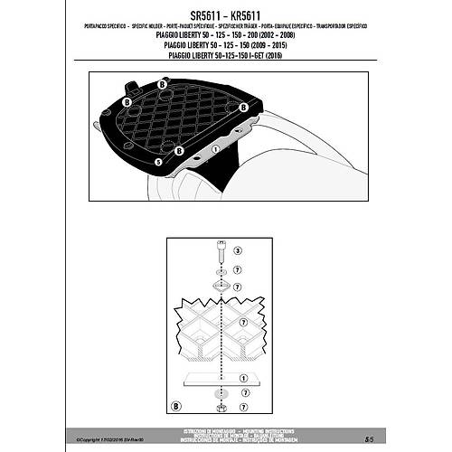 GIVI SR5611 PIAGGIO LIBERTY 50-125-150-200 I-GET (02-24) ARKA �ANTA TA�IYICI