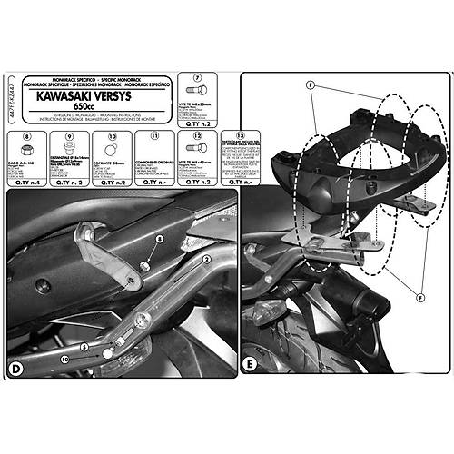 GIVI 447FZ KAWASAKI VERSYS 650 (06-09) ARKA �ANTA TA�IYICI