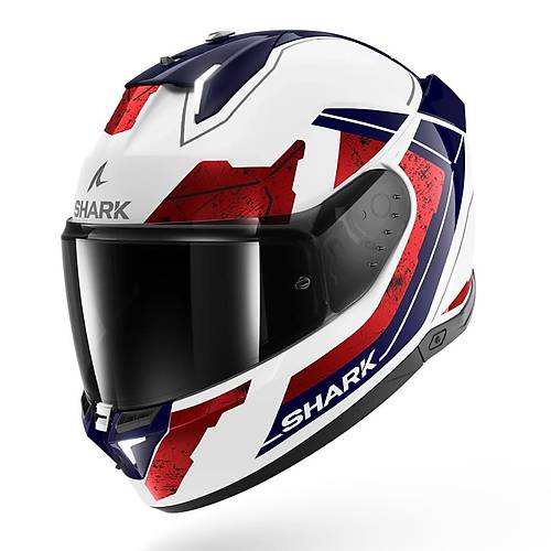 Shark Skwal i3 Rhad Krmz Beyaz Mavi Kapal Kask