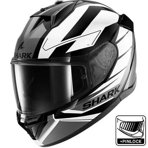 Shark D-Skwal 3 Szlar Siyah Gri Beyaz Kapal Kask