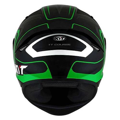 KYT TT-Course Overtech Siyah-Yeil Kapal Kask