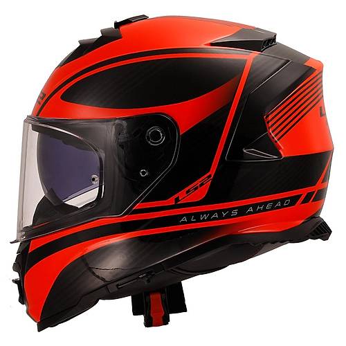 LS2 STORM 2 DODGER MAT S�YAH-NEON TURUNCU KASK
