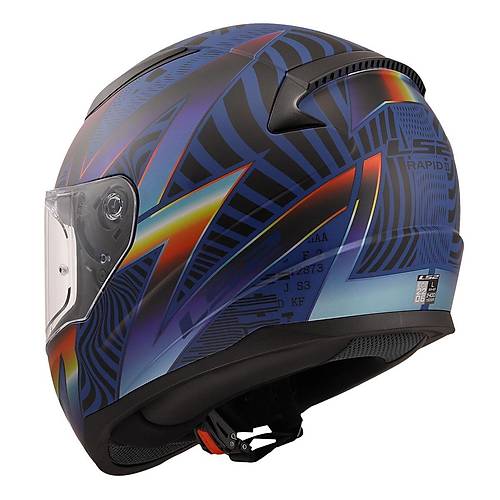 LS2 Rapid 2 Optik Mat Mavi-Mor Kapal Kask