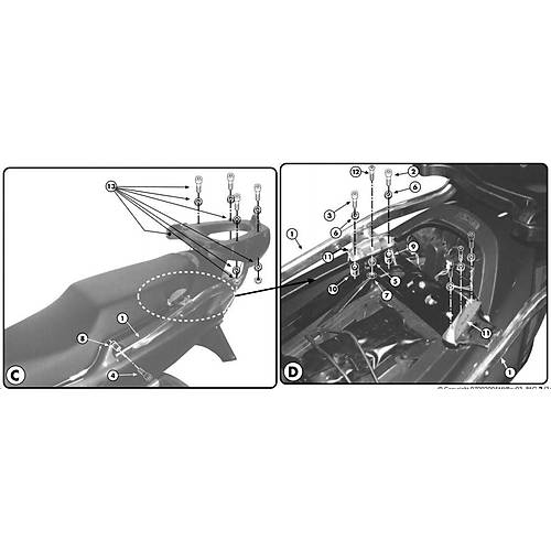 GIVI 257FZ HONDA VFR 800 (98-01) ARKA �ANTA TA�IYICI