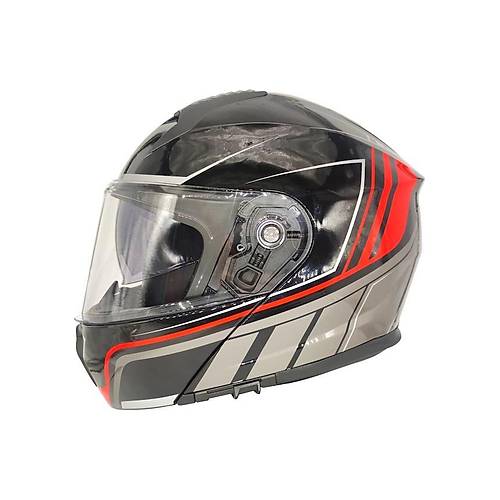 MTS PROHELMET Siyah-Krmz ene Alr Kask