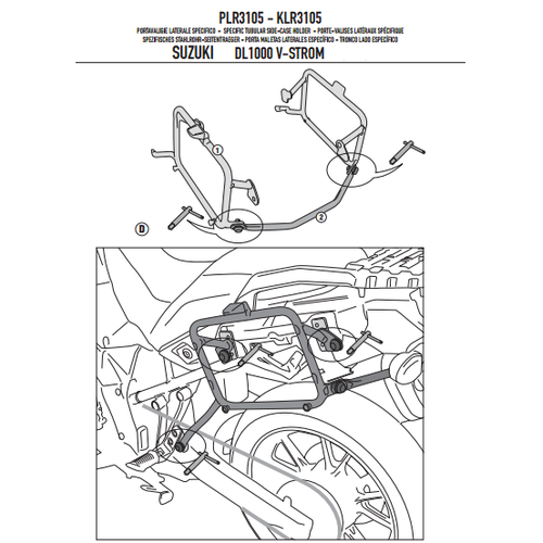 GIVI PLR3105 SUZUKI DL 1000 V-STROM (14-19) YAN �ANTA TA�IYICI