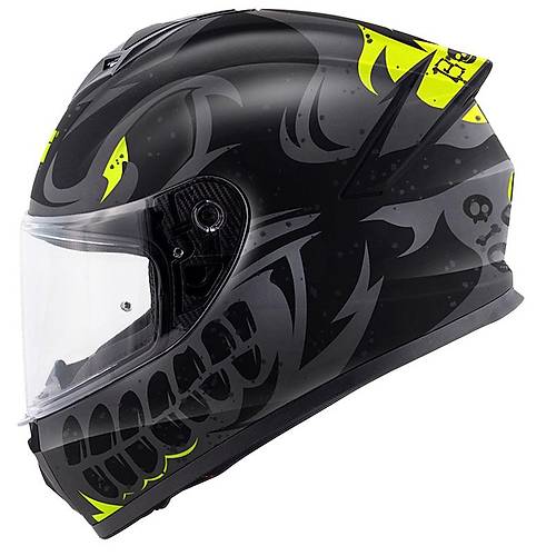 G�v� 50.X Bones Mat Siyah-Neon Sar� Kask
