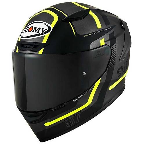 SUOMY TRACK-1 KASK NINETY SEVEN GUN METAL-YELLOW