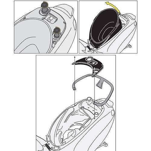 GIVI SR5608CR PIAGGIO VESPA PRIMAVERA 50-125 (14-26) - SPRINT 50-125 (14-15) ARKA �ANTA TA�IYICI