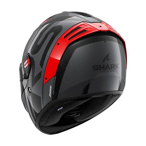 SHARK SPARTAN RS CARBON SHAWN KIRMIZI SYAH GR KAPALI KASK