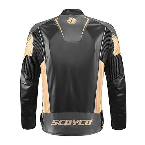 Scoyco JK187 Black-Gold Deri Motosiklet Montu