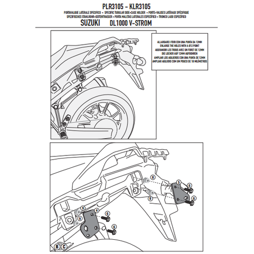 GIVI PLR3105 SUZUKI DL 1000 V-STROM (14-19) YAN �ANTA TA�IYICI