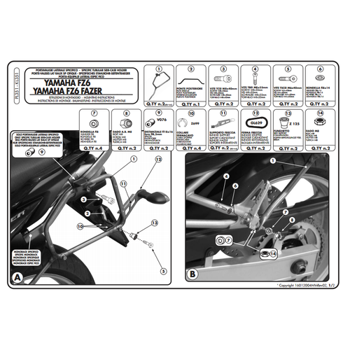 KAPPA KL351 YAMAHA FZ6 - FZ6 600 FAZER (04-06) YAN �ANTA TA�IYICI