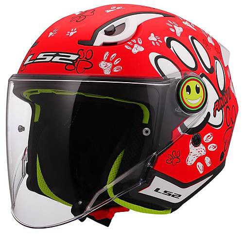 LS2 FUNNY 2 PAWS MAT KIRMIZI �OCUK KASK