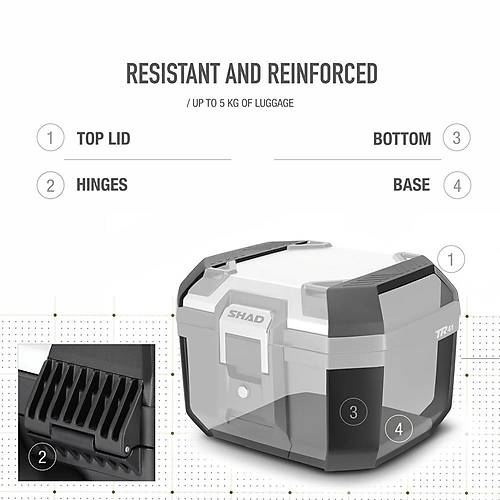 SHAD TR41 TERRA MOTOSKLET ARKA ANTA - ALMNYUM - TOP CASE