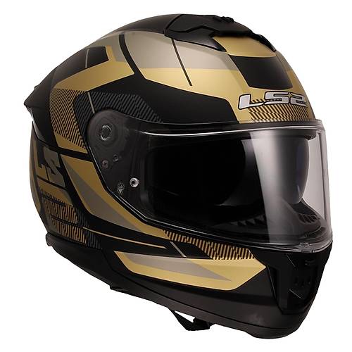 LS2 Stream 2 Road Mat Siyah-Gold-Gri Kapal Kask