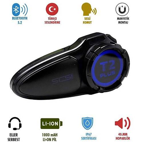 SCS T2 PLUS BLUETOOTH VE INTERCOM