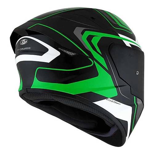 KYT TT-Course Overtech Siyah-Yeil Kapal Kask