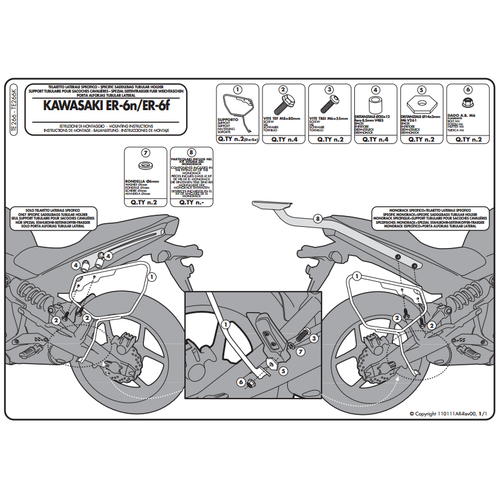 GIVI TE266 KAWASAKI ER-6N - ER-6F (09-11) YAN KUMA� �ANTA TA�IYICI