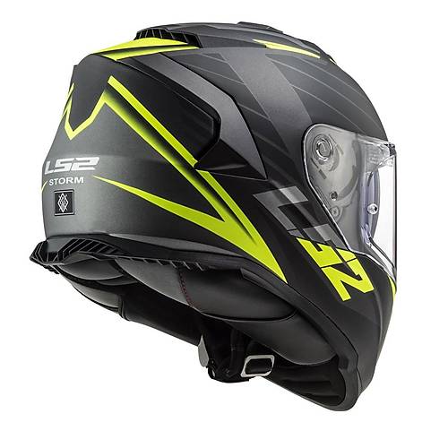 LS2 Storm 2 Nerve Mat Siyah-Neon Sar Kapal Kask