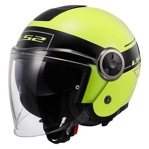 LS2 CLASSY CLASSIC S�YAH-NEON SARI KASK