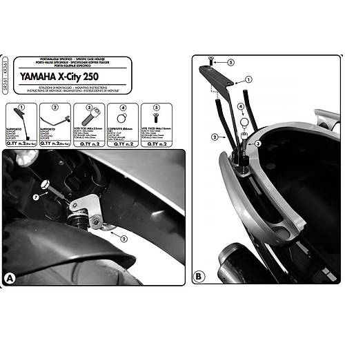GIVI SR361 YAMAHA X-CITY 125-250 (07-16) ARKA �ANTA TA�IYICI