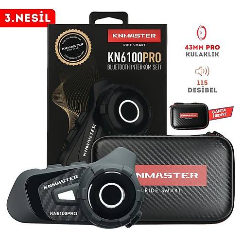KNMASTER KN6100 PRO KARBON GOLD BLUETOOTH NTERKOM SET