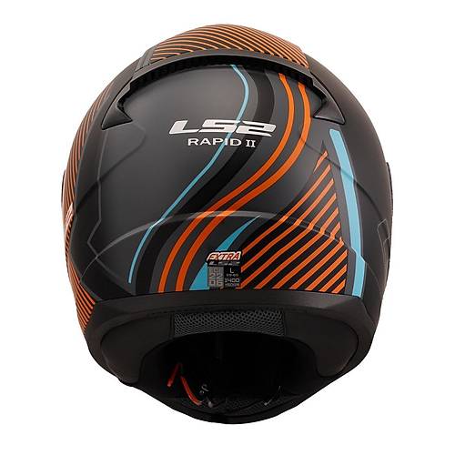 LS2 Rapid 2 Extra Mat Gri-Neon Turuncu Kapal Kask