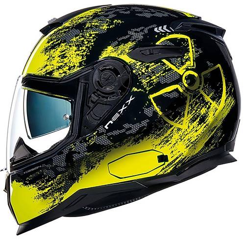 NEXX SX.100 Toxic Siyah-Neon Sar Kapal Kask