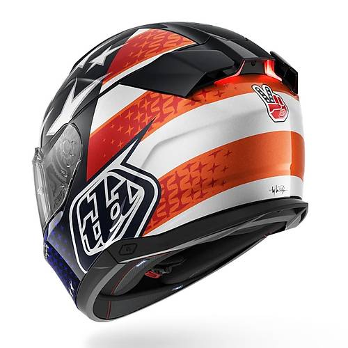 Shark Skwal i3 US Flag Laci Krmz Beyaz Kapal Kask