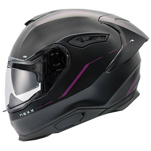 NEXX Y.100R React Mat Siyah-Mor Kapal Kask